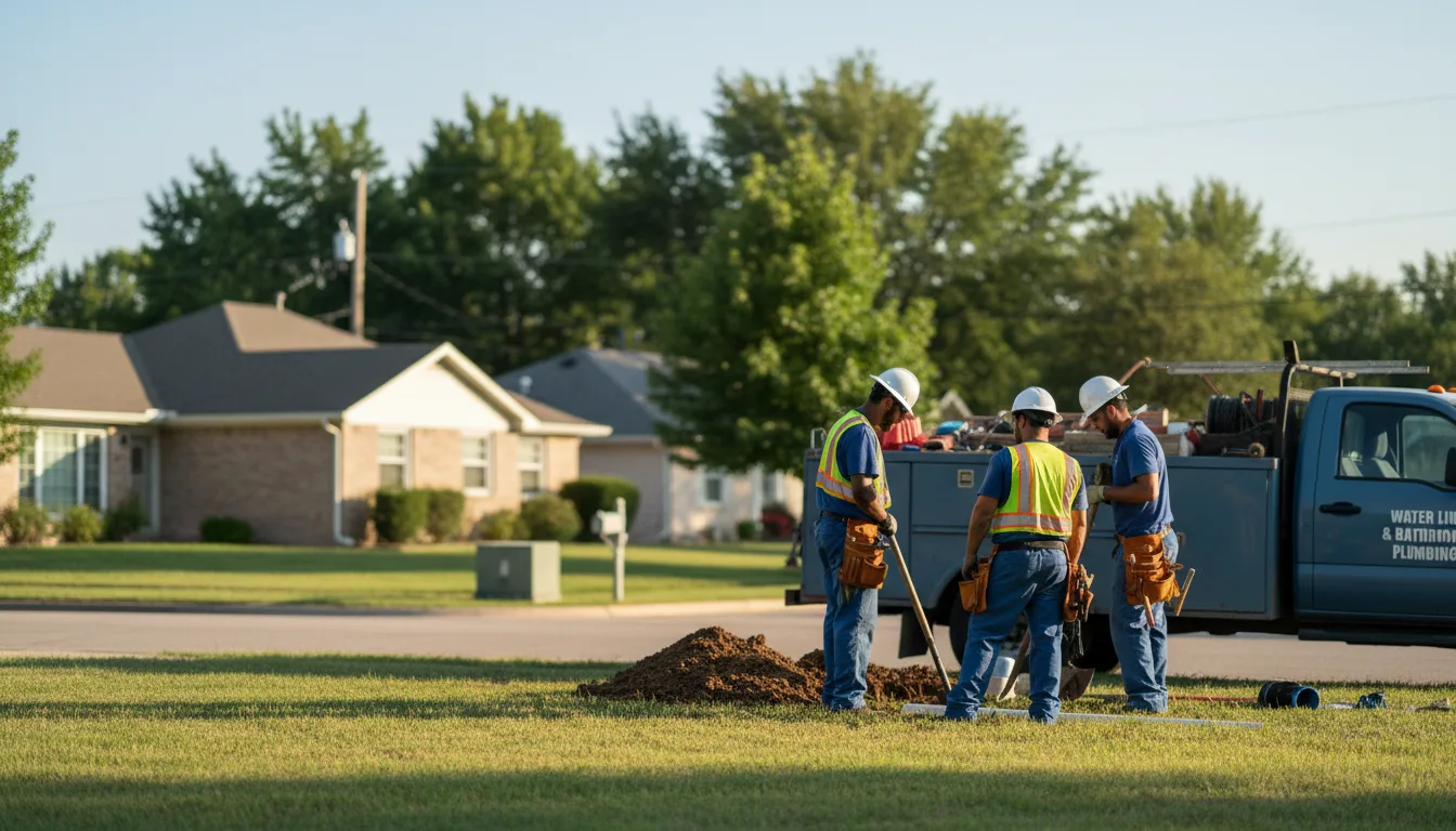 Residential water line and bathroom plumbing service in La Joya, NM